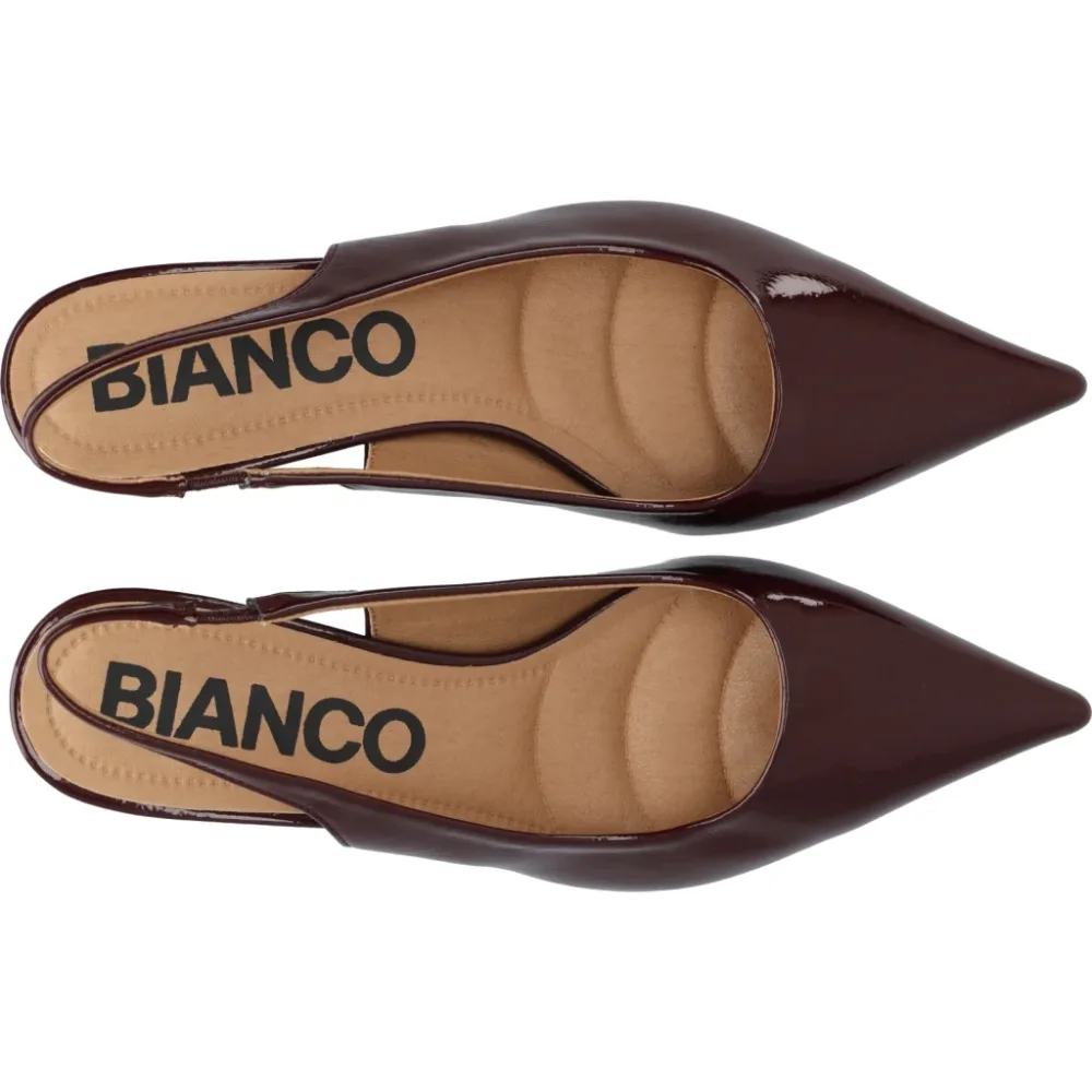 Biakristin Kitten Heel Slingback Patent - Burgundy - Bilde 3