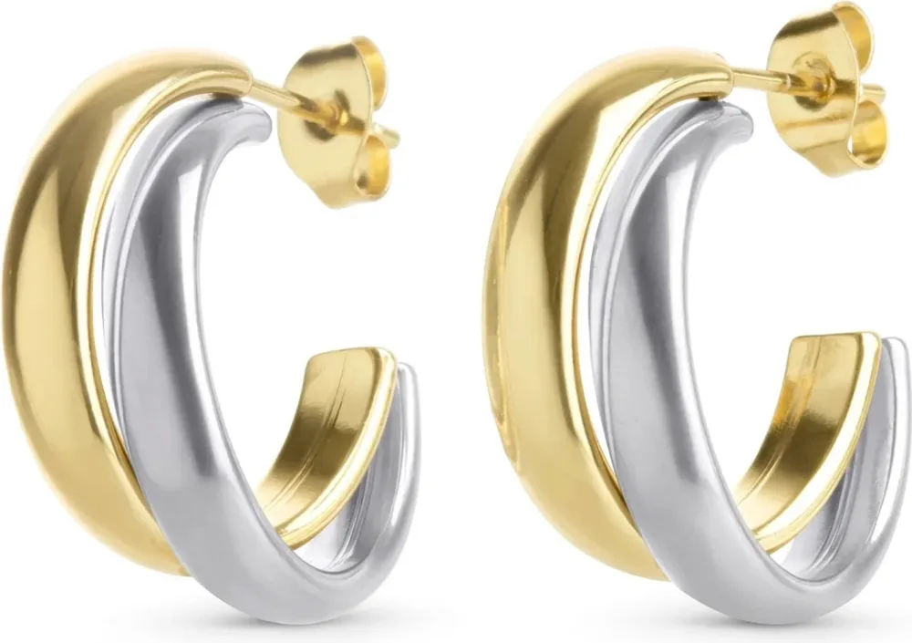 Emmie Duo Stud Earrings - Gold & Silver - Bilde 2