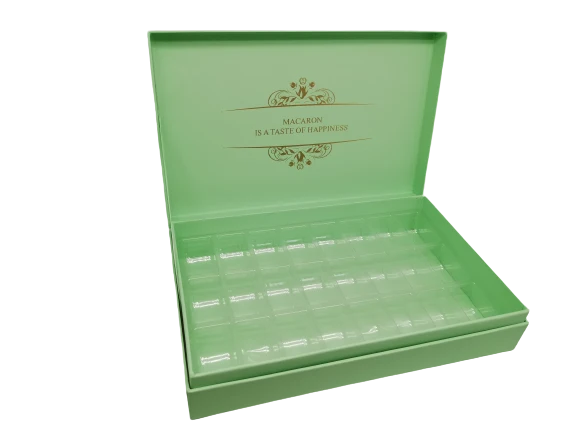 Makroneske, Firkantet, 24stk, Pastellgrønn - Bilde 2