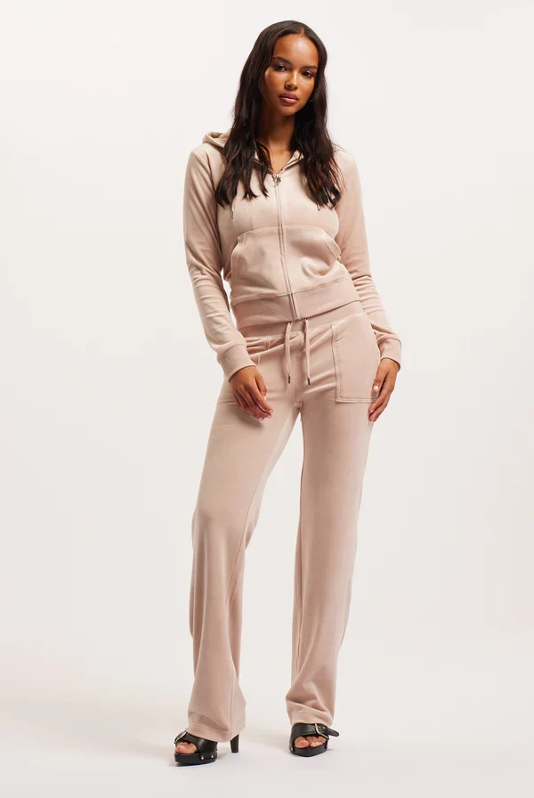 Del Ray Classic Velour Pant Pocket - Mushroom - Bilde 3