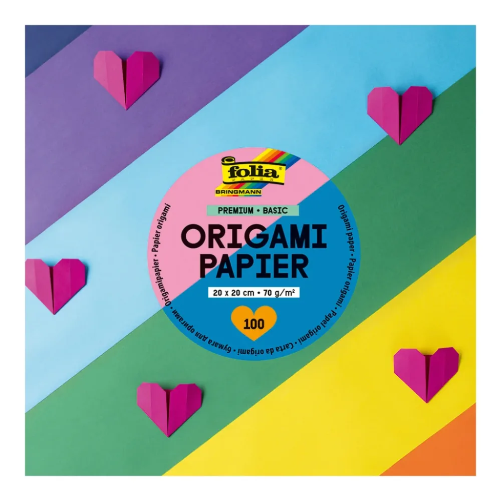 Folia Premium Origamipapir 20x20cm 100ark – BASIC Folia Premium Origamipapir 20x20cm 100ark – BASIC