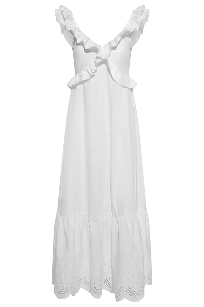 Melbaic Dress - White Embroidery