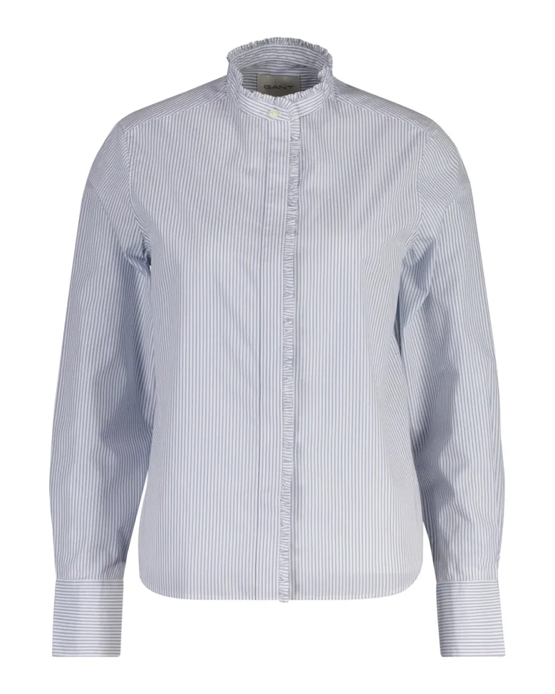Reg Striped Frill Detail Shirt - Clear Sky