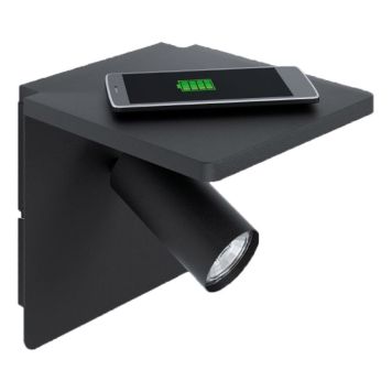VEGGLAMPE EGLO CIGLIE LADER SVART VEGGLAMPE EGLO CIGLIE LADER SVART