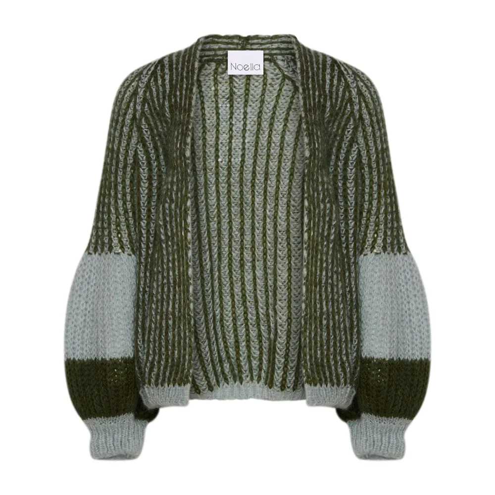 Liana Knit Cardigan - Light Blue/Army