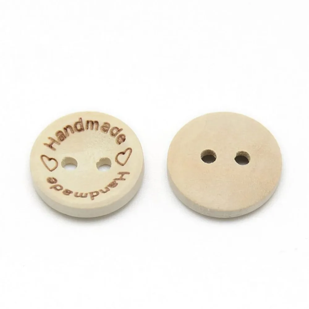 Knapp i tre, 15mm – Handmade Knapp i tre, 15mm – Handmade