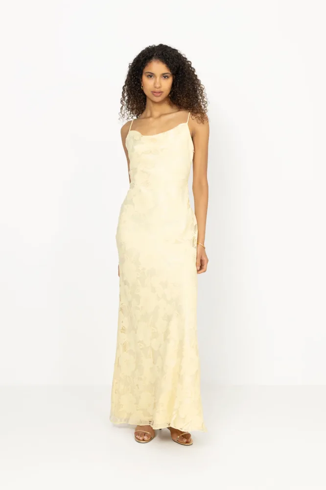 Sorelle Lace Slip Maxi Dress - Light Lemon - Bilde 2
