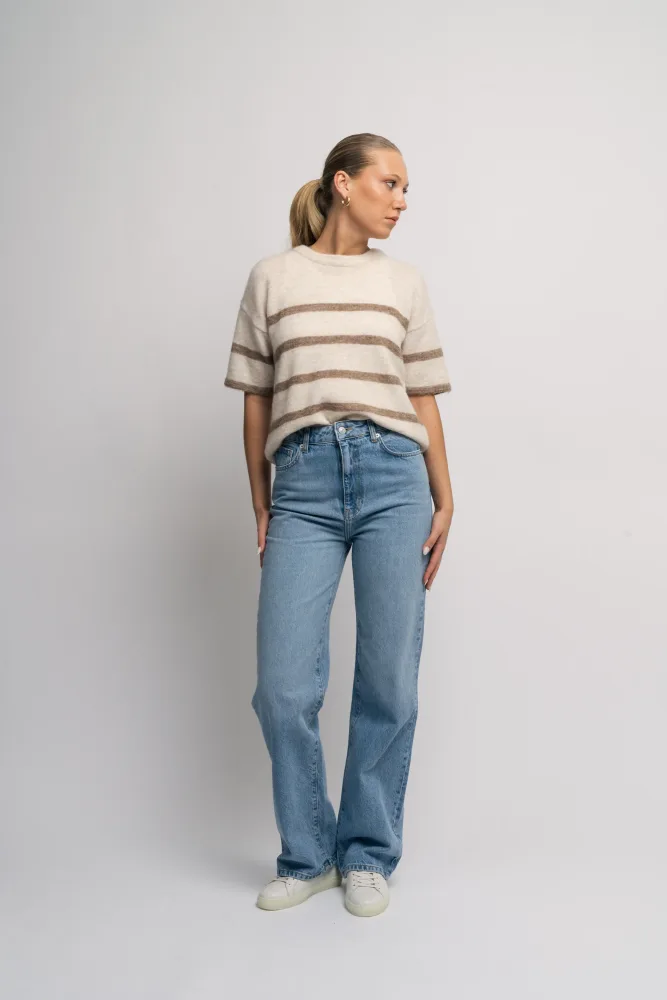 Maline-Liliana 2/4 Knit O-Neck - Birch Greige - Bilde 2