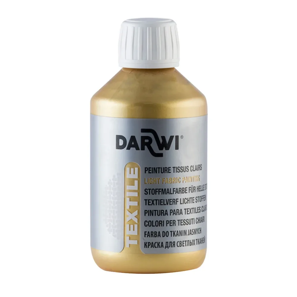 Darwi Textile Tekstilmaling 250ml – Gull