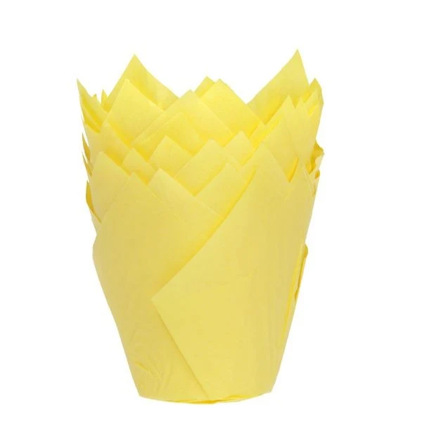 Gul muffinsform tulipan fra House of Marie pk/36