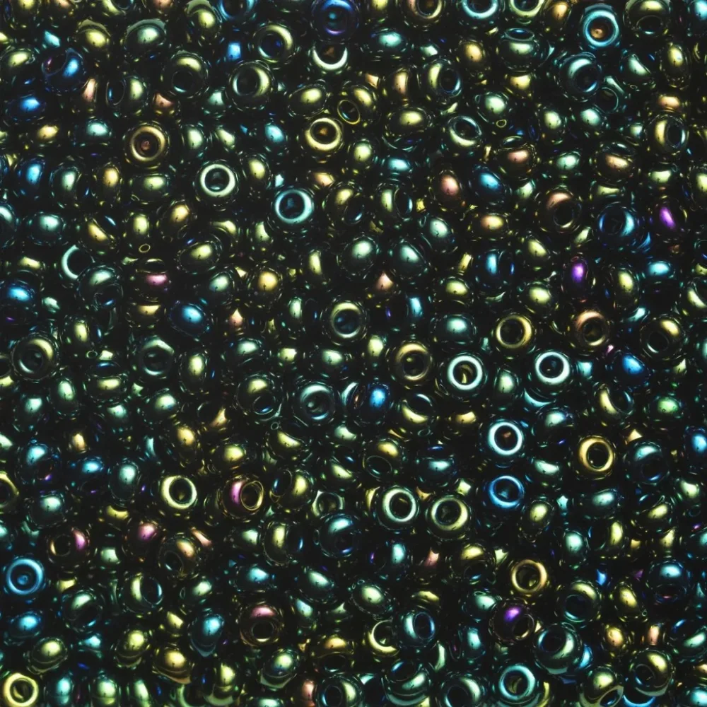 Rocaillesperle 9/0 – Grønn Iriserende