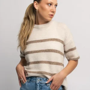 Maline-Liliana 2/4 Knit O-Neck – Birch Greige
