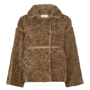 Castor Faux Fur Jacket – Taupe