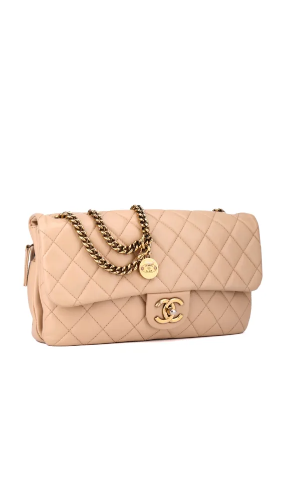 Chanel Single Flap Bag - Beige - Bilde 2