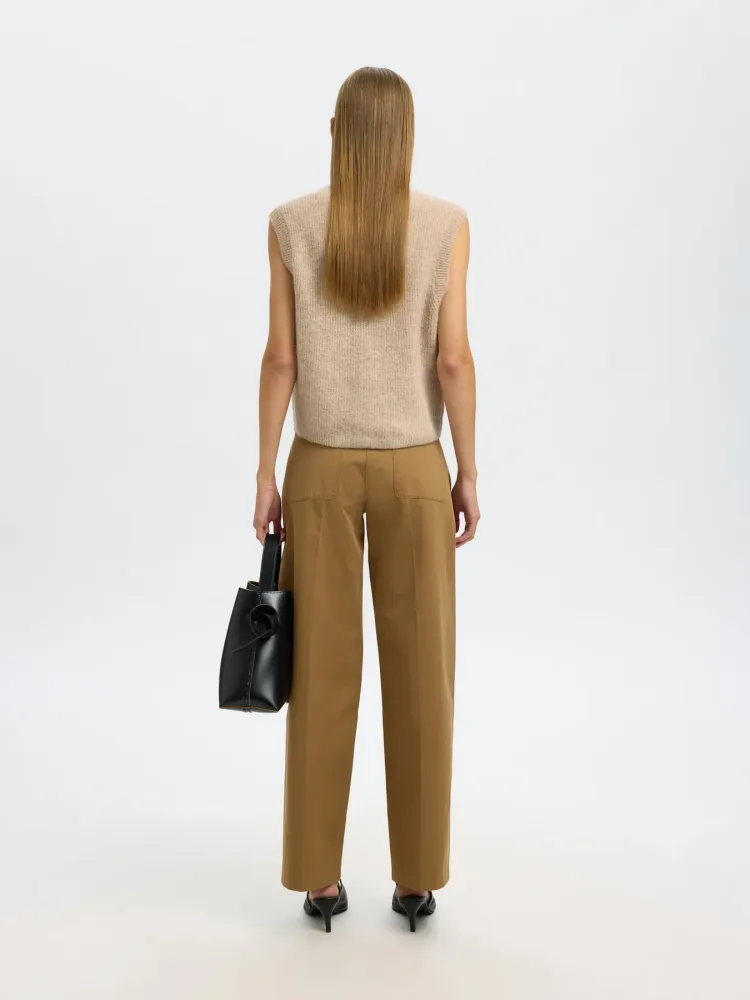 Lulu Sl Button O-Neck Vest - Birch Melange - Bilde 3