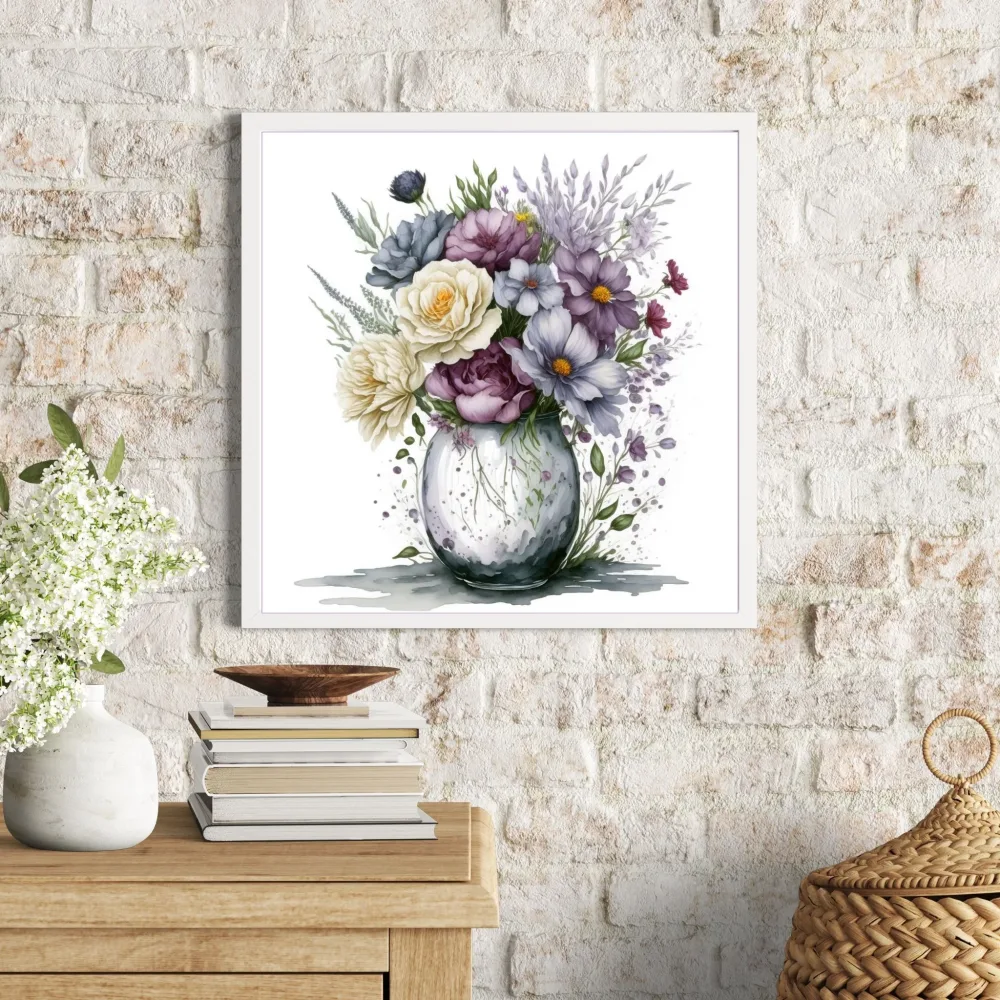 BLOMSTER I VASE No27 - PLAKAT OG LERRET - Bilde 2