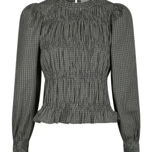 Marcia Check Blouse – Antracit