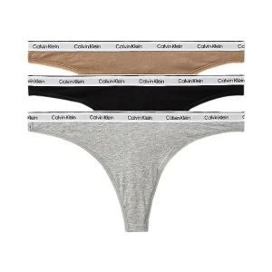 Thong 3Pk – Black/ Grey Heather / Café Fun