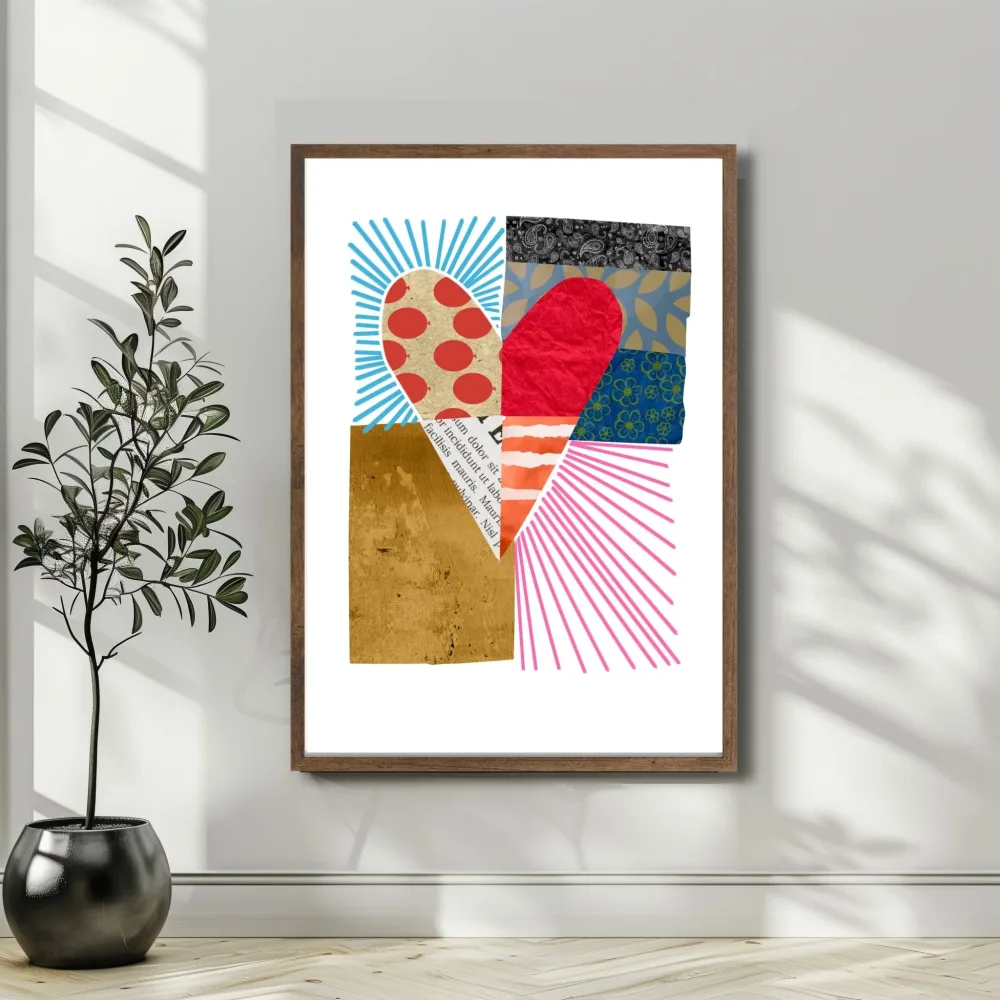 COLORFUL HEART COLLAGE No6 – ABSTRAKT KUNSTPLAKAT - Bilde 3