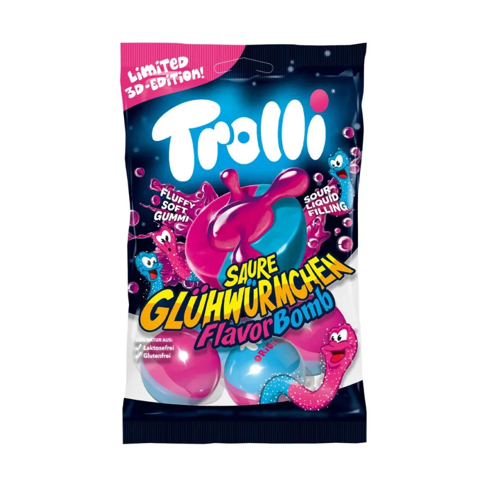 Trolli Sour Glow Worms 3D 75 g