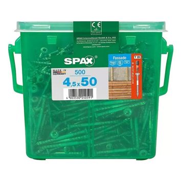 FASADESKRUE SPAX RUSTFRI A2 4,5X50 500STK/PK
