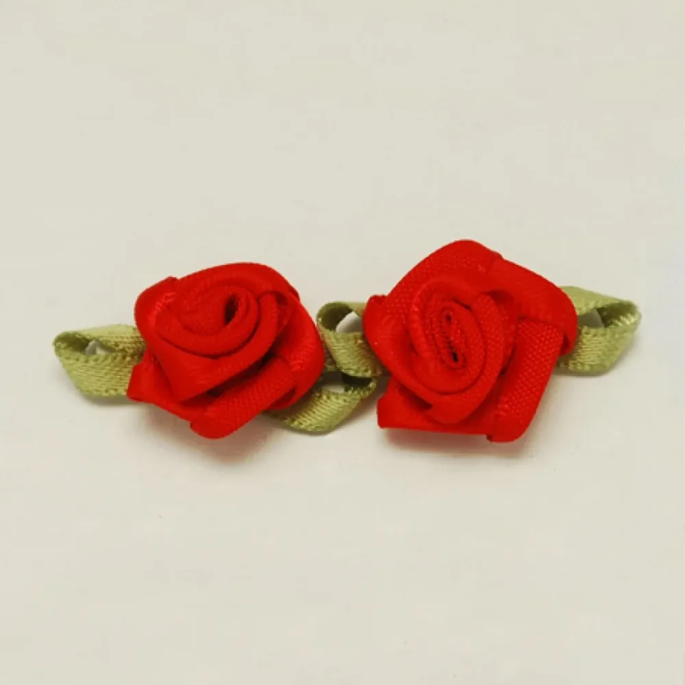 Håndlaget Satengrose, 15mm – Red Håndlaget Satengrose, 15mm – Red