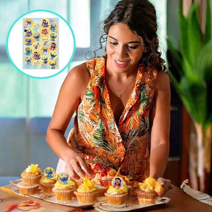 Spiselige cupcakebilder – Lilo & Stitch Ø3.4cm pk/20 - Bilde 2
