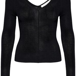 MonaGZ V-Neck Blouse – Black