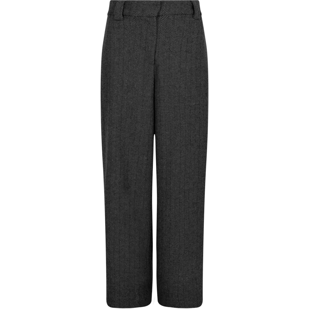 Zoe Herringbone Pant – Black