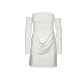 Ruched Mini Dress – Egret