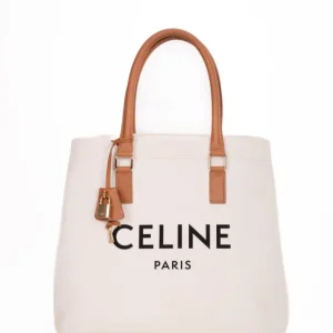 Céline Canvas Tote Bag – White Céline Canvas Tote Bag – White