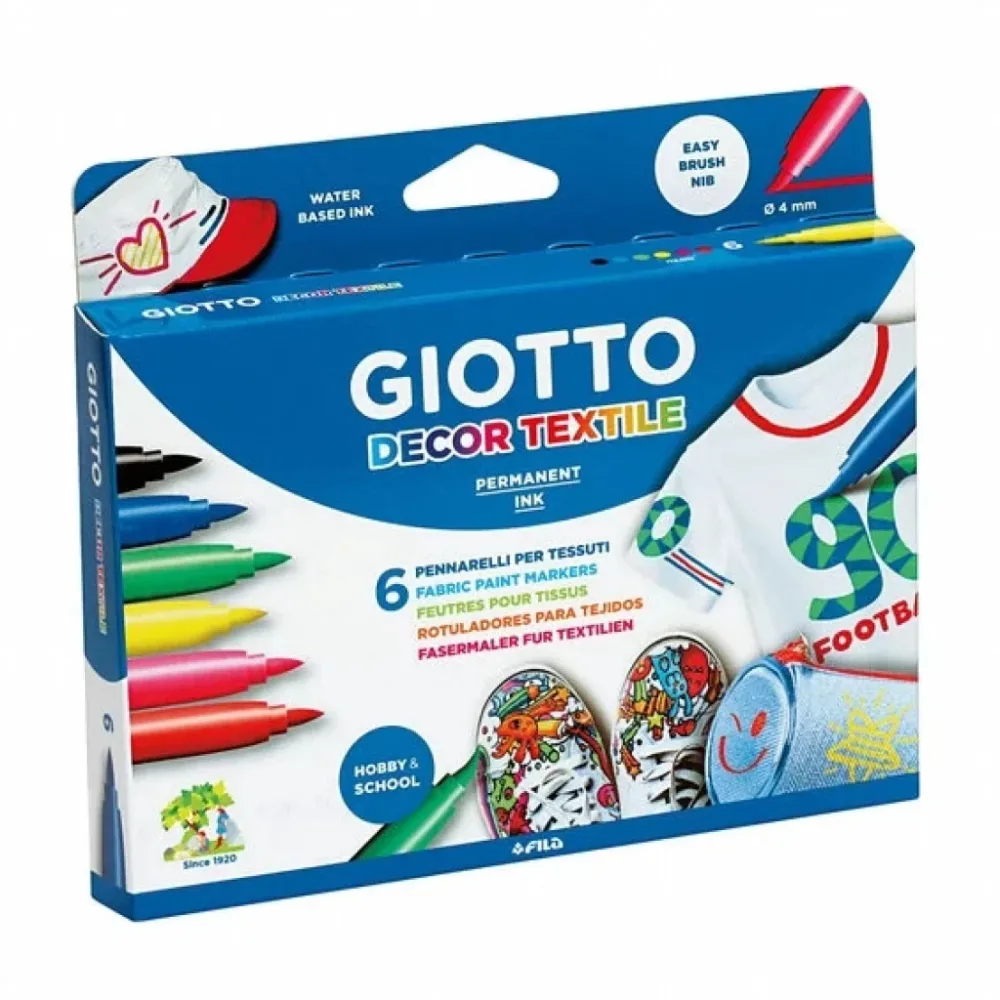Tekstiltusj Giotto Decor Textile – 6stk