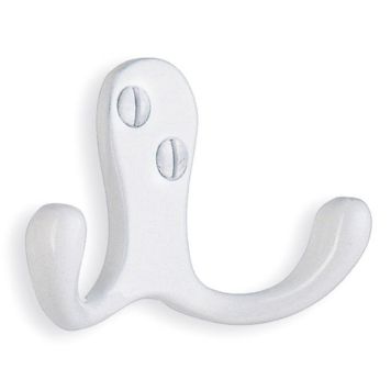 VEGGKROK BESLAGSBODEN DOBBEL 44MM HVIT VEGGKROK BESLAGSBODEN DOBBEL 44MM HVIT