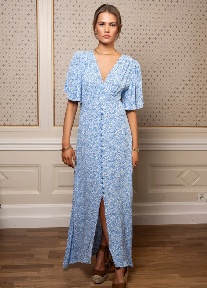 Sonja Midi Dress - Blue Flora - Bilde 3