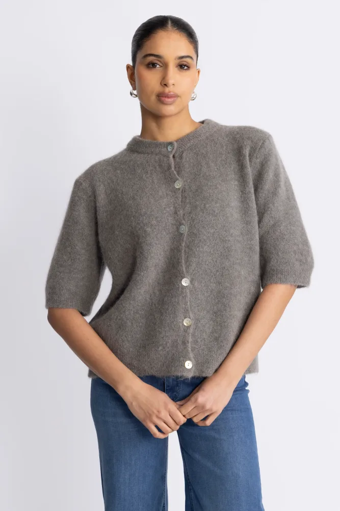 Kae Ss Knit Cardigan - Coffee - Bilde 3