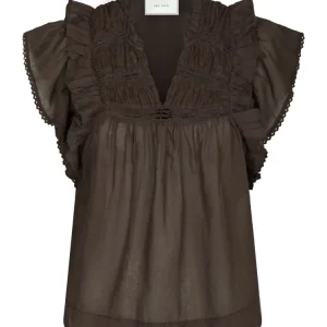Jayla S Voile Top – Dark Brown
