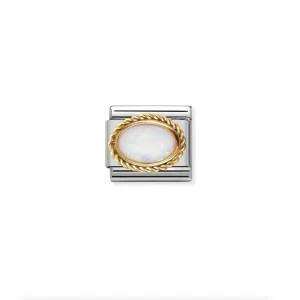 Nomination – Link Oval Stone Braided setting 18k Gold WHITE OPAL Nomination – Link Oval Stone Braided setting 18k Gold WHITE OPAL