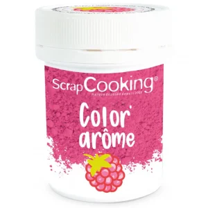 Rosa pulverfarge med smak -Bringebær- 10g