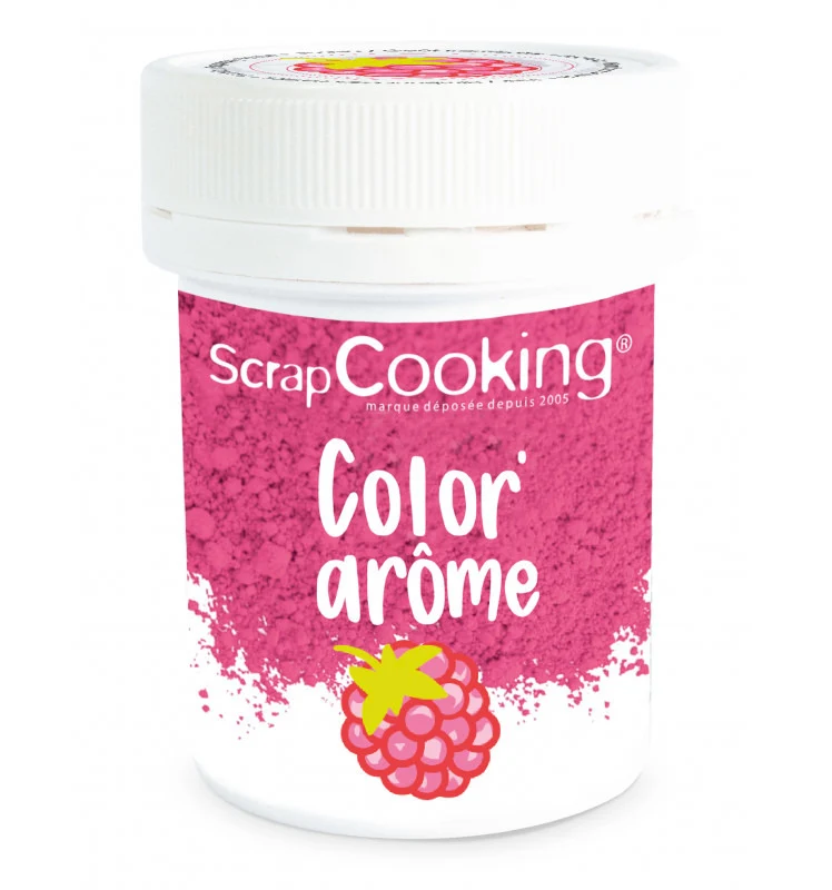 Rosa pulverfarge med smak -Bringebær- 10g