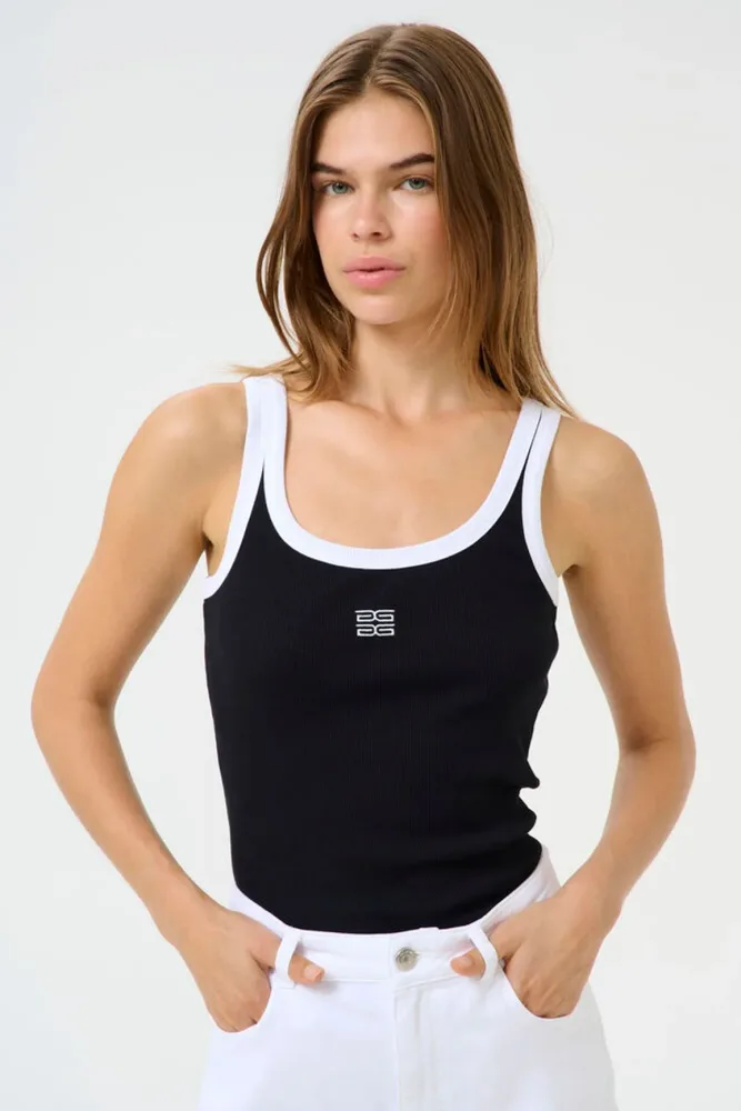 GZdrew Contrast Logo Top - Black - Bilde 3