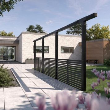 PERGOLA PLUS CUBIC ENKEL 3 MODULER INKL. TOKYO GJERDE SVART