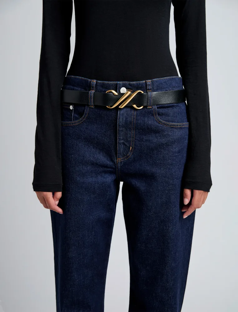 Monogram Belt In Shiny Calf - Black - Bilde 2