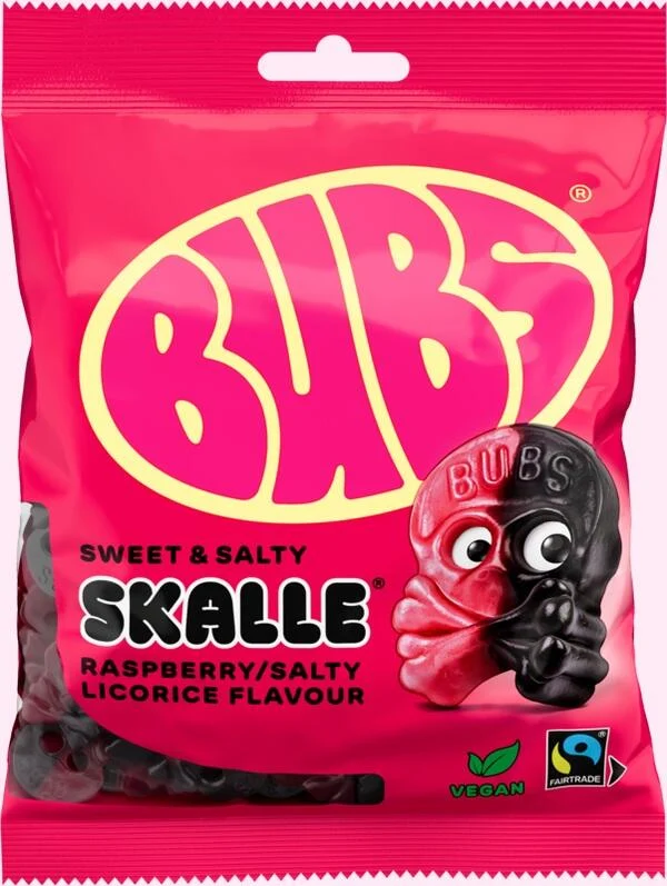BUBS Hallon/Lakritsskalle Gele 90g 16stk - Bilde 3