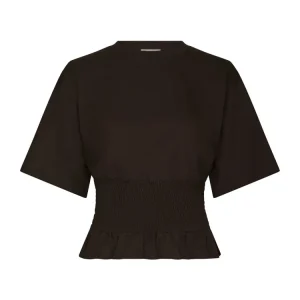 Dray Boxy Smock Tee – Dark Brown