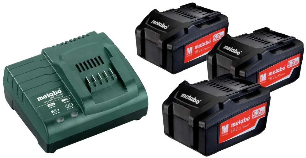 BAS-SET 3 X 5,2 AH + CHARGER