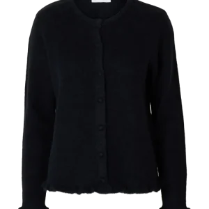Lulu Frill Ls Knit Cardigan – Dark Sapphire Melange