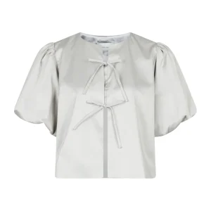 Aska Dull Satin Blouse – Light Grey