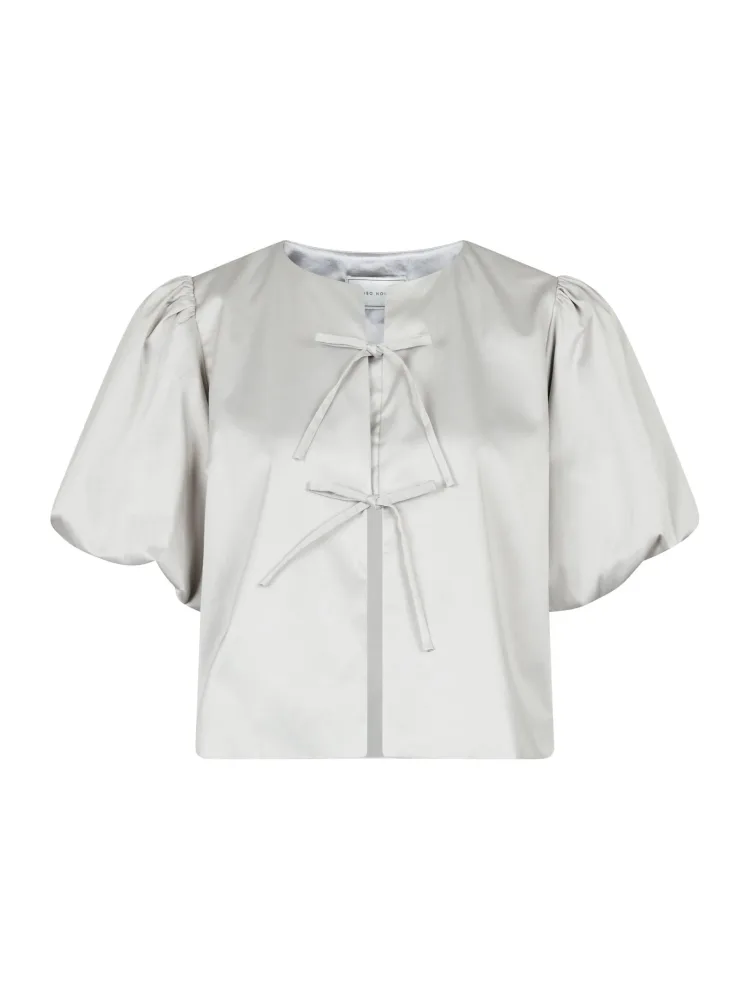 Aska Dull Satin Blouse - Light Grey