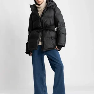 Sonja Belt Puffer Jacket – Black