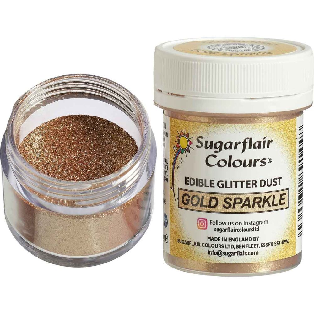 Sugarflair spiselig glitter Gold Sparkle, 4g
